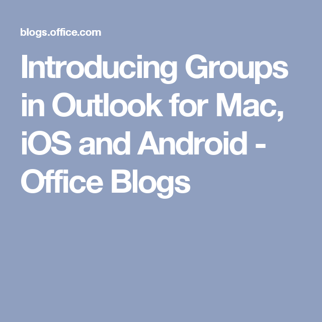groups in outlook for mac